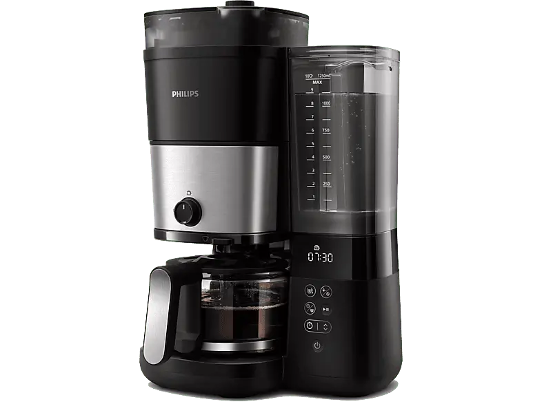 Philips HD7900/50 All-in-1 Brew, Duo-Kegelmahlwerk, Kaffeemaschine Schwarz/Silber