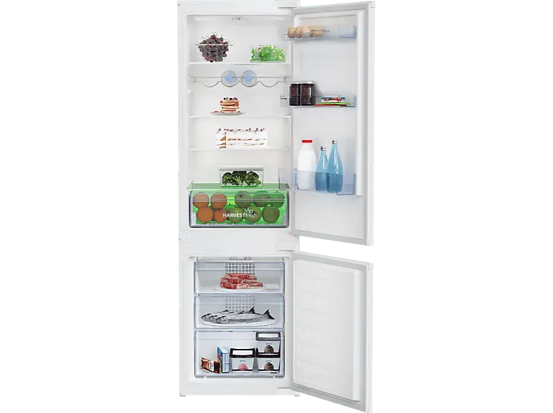 Beko BCHA275K4SN_E HarvestFresh K&uuml;hl- Gefrierkombination (E, 262 l, 1775 mm hoch, Einbauger&auml;t, Wei&szlig;)
