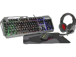 speedLink Lunera 4in1 RGB Gaming Set mit Tastatur, Maus, Mauspad, Headset, qwertz, Schwarz