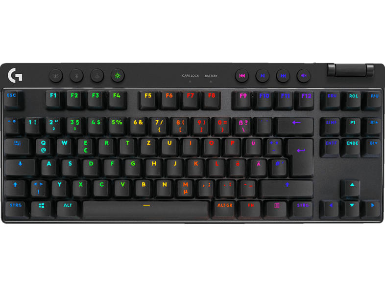 Logitech G Pro X TKL Lightspeed Lightsync RGB Gaming Tastatur, QWERTZ, Schwarz
