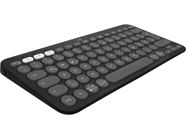 LOGITECH K380s Pebble Keys 2 Kabellose Tastatur für PC, Smartphone und Tablet, Bluetooth, DEU (Qwertz), Grafit