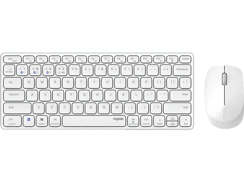 RAPOO Desktop Set 9600M Blade DS, Kabellos/USB, qwertz, 1300dpi, Weiß