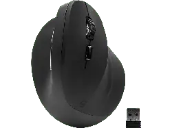 ISY Maus IEM-1000-1, Ergonomisch, Kabellos, 1600dpi, Schwarz