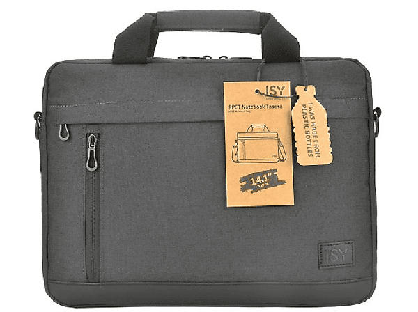 ISY INB 2140-1-BK Notebooktasche, 14.1 Zoll, recyceltes Polyethylenterephthalat, Schwarz
