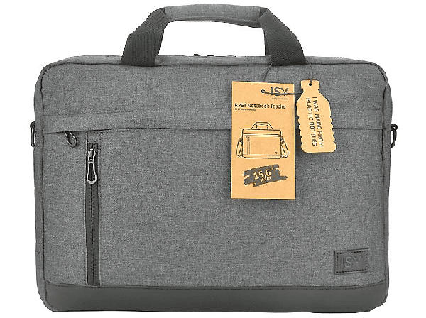 ISY INB 2156-1-GY Notebooktasche, 15.6 Zoll, Recycelte Pet-Materialien, Grau