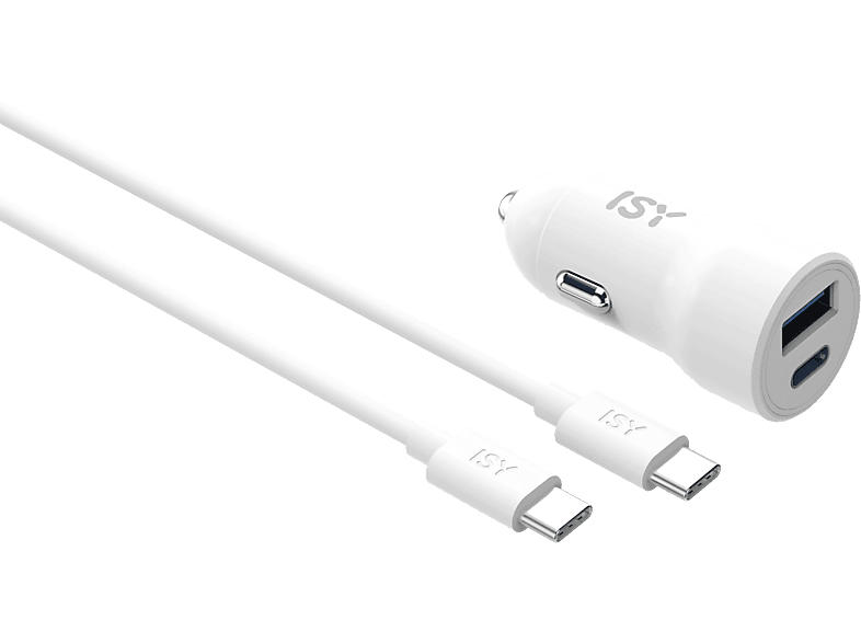 ISY Kfz-Ladegerät ISC-9000 inkl. 2 m USB-C-Kabel, Weiß