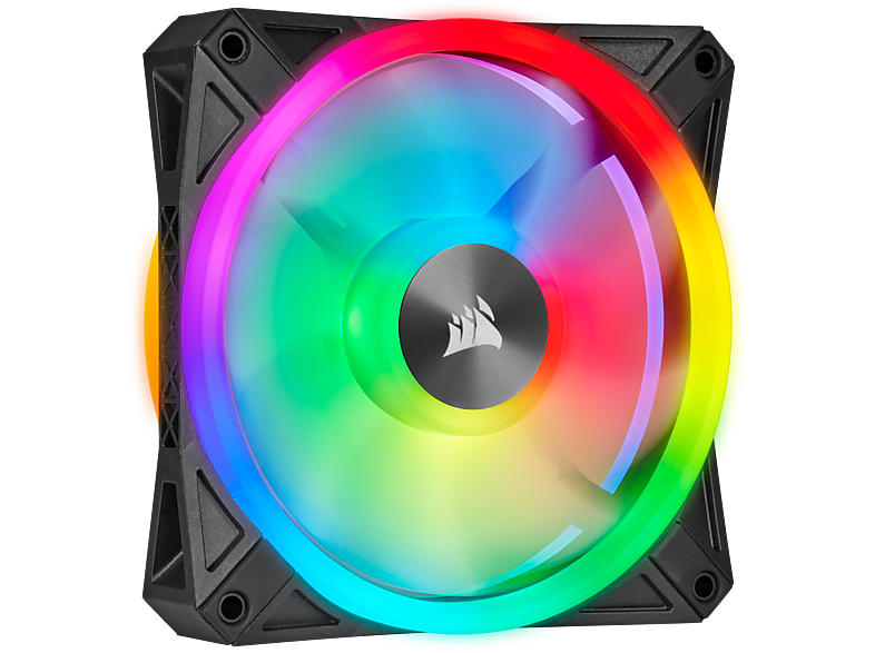 CORSAIR Lüfter iCUE QL120 RGB 120-mm-PWM-Einzellüfter, Schwarz; PC Lüfter