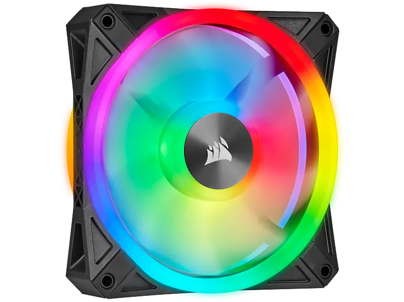 CORSAir Lüfter iCUE QL120 RGB 120-mm-PWM-Einzellüfter, Schwarz; PC Lüfter