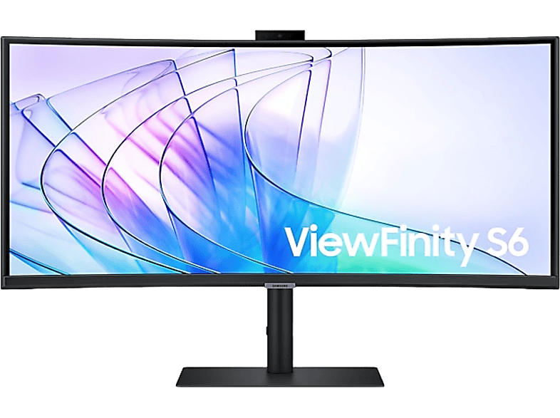 Samsung ViewFinity S65VC Curved Monitor For Business, 34 Zoll UWQHD, 100Hz, 5ms (GTG), 350cd, VA Panel, 21:9, 5W Audio, Webcam, Schwarz