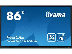 IIYAMA ProLite TE8612MIS-B3AG Display For Business, 86 Zoll Touch UHD 4K, iiWare 10 (Android 11 OS), 32 GB Speicher, WLAN, 2x 16W Audio, Schwarz 85,6 Display, 8 ms Reaktionszeit, 350 cd/m², 60 Hz,