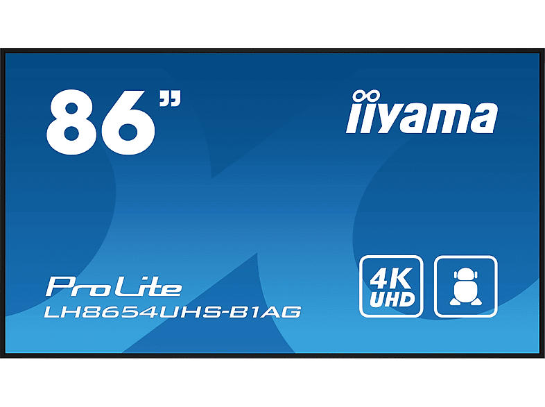 iiyama ProLite LH8654UHS-B1AG Display For Business, 85.6 Zoll UHD 4K, Android 11 OS, 32 GB Speicher, WLAN, 2x 10W Audio, Schwarz