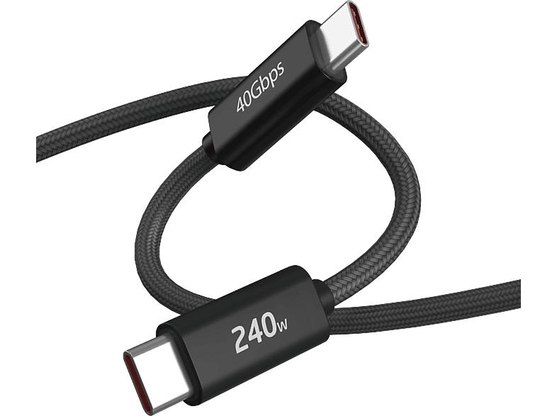 ISY IUC-6000 USB-C 4.0 Kabel, 1.8m, PD 3.1 240W, 8K/60Hz, Schwarz; USB-Kabel