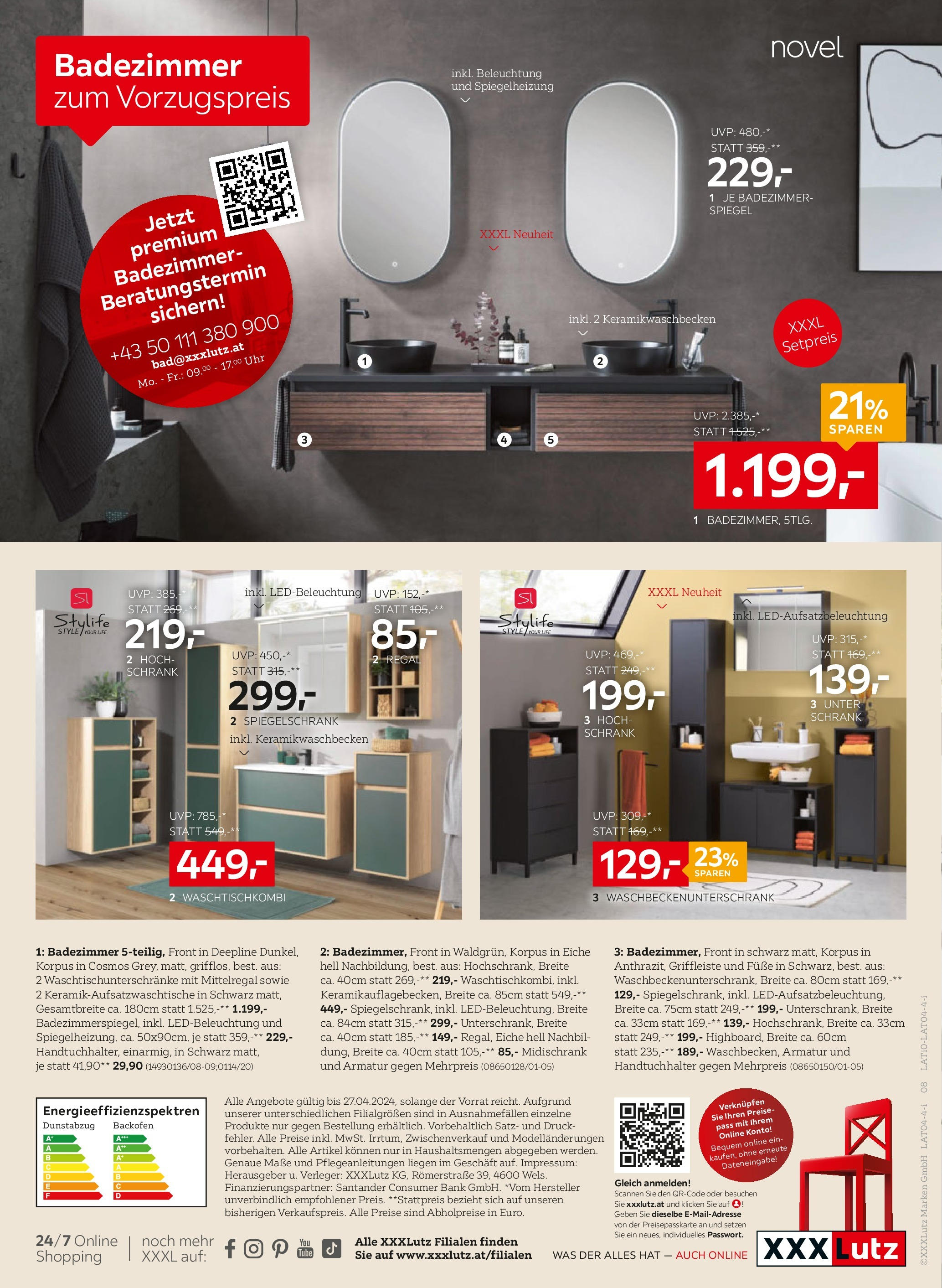 XXXLutz Küchen von 15.04.2024 - Aktuelle Angebote | Seite: 8 | Produkte: Uhr, Regal, Schrank, Spiegel