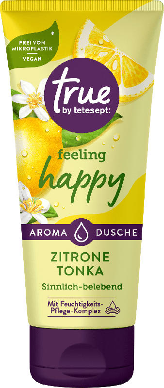 true by tetesept Duschgel feeling happy, Zitrone & Tonka