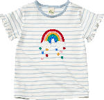 dm-drogerie markt ALANA T-Shirt mit Regenbogen-Motiv, blau & weiß, Gr. 98 - bis 31.03.2024