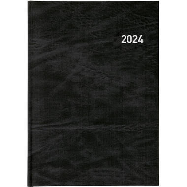 BIELLA Agenda Registra 7 2024 809507020024 noir, 1S/2P, 17,2x24cm