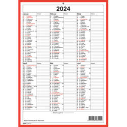 SIMPLEX Wandkalender 2024 4032340.24 A4,rot/weiss,d