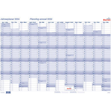 BEREC Calendario annuale croce 2024 B 5670/24 blu 90x60cm