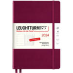LEUCHTTURM Wochenkalender Notizbuch 2024 44367712 port red, 1W/S + Notiz, A5