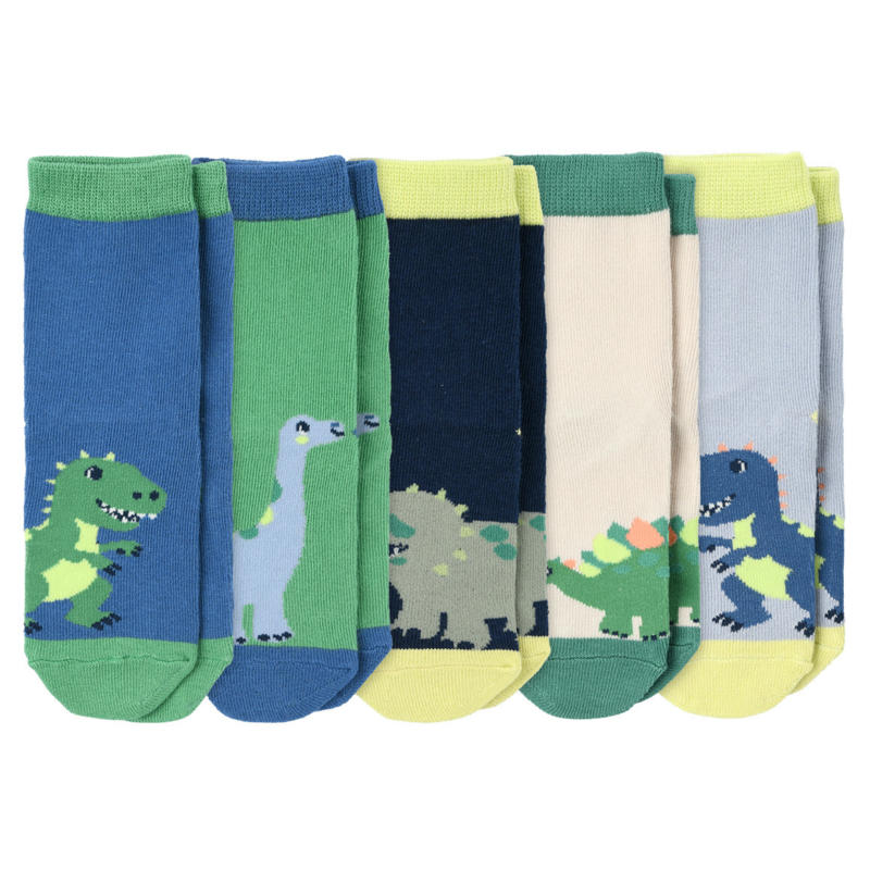 5 Paar Jungen Socken mit Dino-Motiven (Nur online)