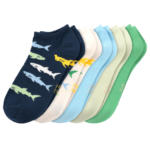 Ernsting's family 5 Paar Jungen Sneaker-Socken mit Hai-Motiven - bis 30.03.2024