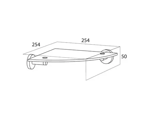 Eckglasablage Tiger Boston 25,4x25,4 cm edelstahl matt