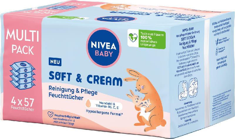 NIVEA BABY Feuchttücher Soft & Cream (4x57 St)