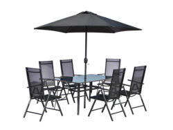 Set Gartentisch und Gartenstühle BARBADE Aluminium schwarz