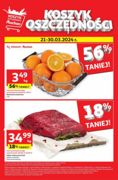 Pogląd oferty "Auchan Gazetka - Koszyk Oszczędności" - ważna od 21.03.2024