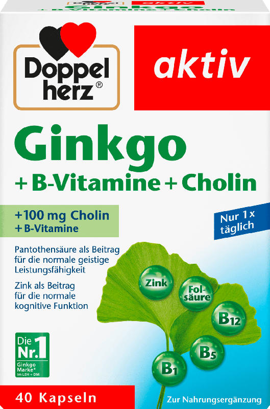 Doppelherz Ginkgo + B-Vitamine + Cholin Kapseln 40 St