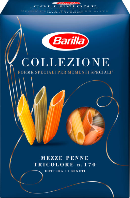 Mezze Penne Tricolore n. 170 Collezione Barilla, 500 g