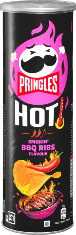 Pringles Hot Spicy Smokin’ BBQ Ribs, 160 g