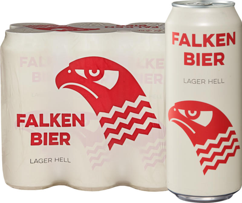 Birra lager chiara Falken, 6 x 50 cl