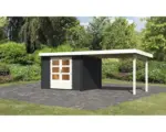 Hornbach Gartenhaus Karibu Noorvik 3 inkl. Anbaudach 3 m 579x237 cm anthrazit