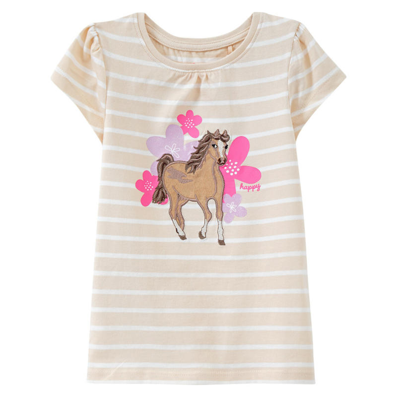 Mädchen T-Shirt mit Pferde-Print
