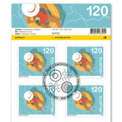 Briefmarken CHF 1.20 «Entspannen im Wasser», Bogen mit 10 Marken