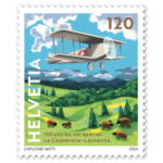 Die Post | La Poste | La Posta Briefmarke «100 Jahre Sonderflug La Caquerelle-Lausanne»
