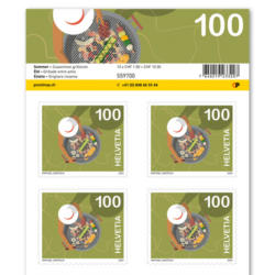 Briefmarken CHF 1.00 «Zusammen grillieren», Bogen mit 10 Marken