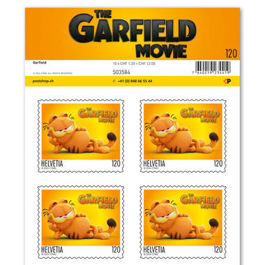 Briefmarken CHF 1.20 «Garfield», Bogen mit 10 Marken
