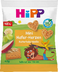 Hipp Kindersnack Mini Hafer-Herzen Butterkeks-Vanille, ab 1 Jahr