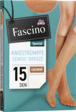 dm-drogerie markt Fascino Kniestrümpfe mit kühlender Faser SENSIL® BREEZE caramel Gr. 35-38, 15 DEN - bis 31.03.2024