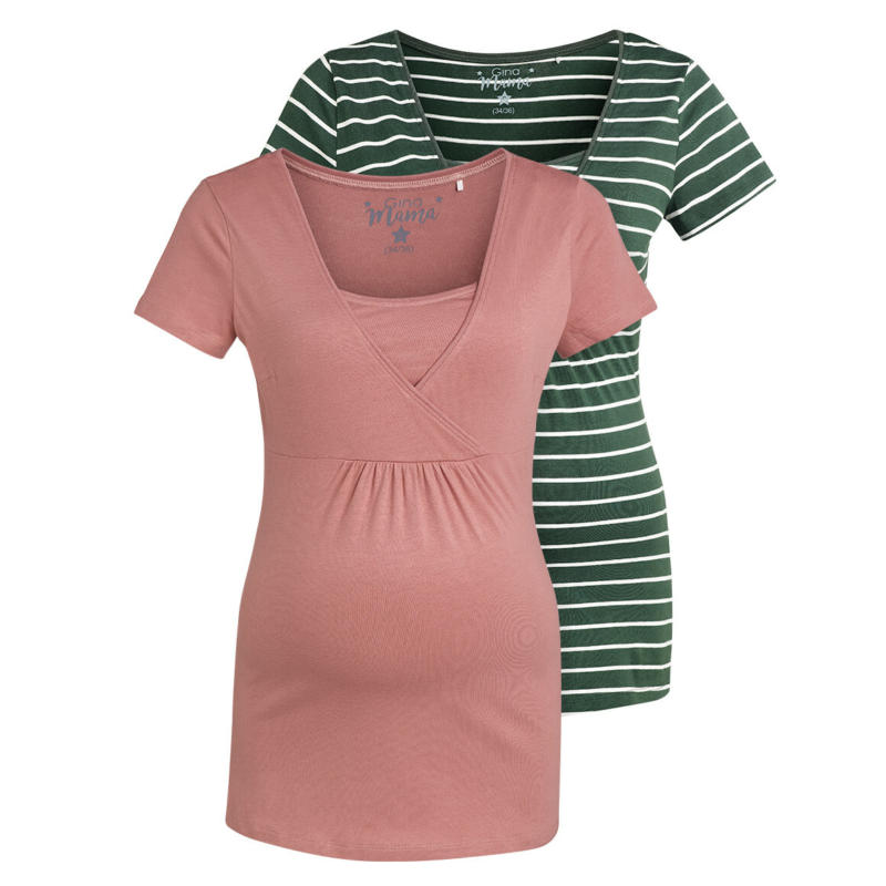 2 Damen Umstands-T-Shirts mit Stillfunktion (Nur online)