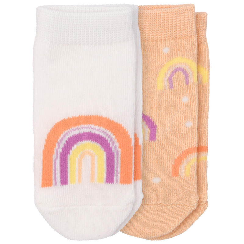 2 Paar Newborn Socken mit Regenbogen