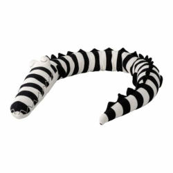 Coussin de lit en forme de serpent BUMPER, coton, noir/blanc