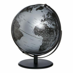 Globe terrestre PLUTO, aluminium/matière synthétique/, argent/noir