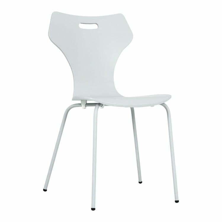 Chaise OLE, matériau de bois, blanc