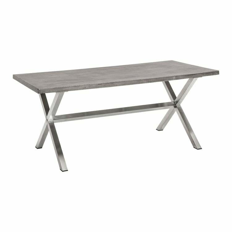 Table de jardin LUCCA, matériau composite, gris béton