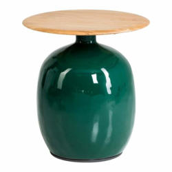 Table d’appoint BLOW, bois, emmaillée emerald