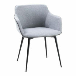 Chaise à accoudoirs EVE, textile, gris