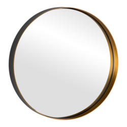 Miroir Goldeneye, métal, noir/or